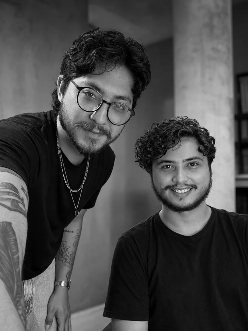Gustavo e Breno juntos no estúdio